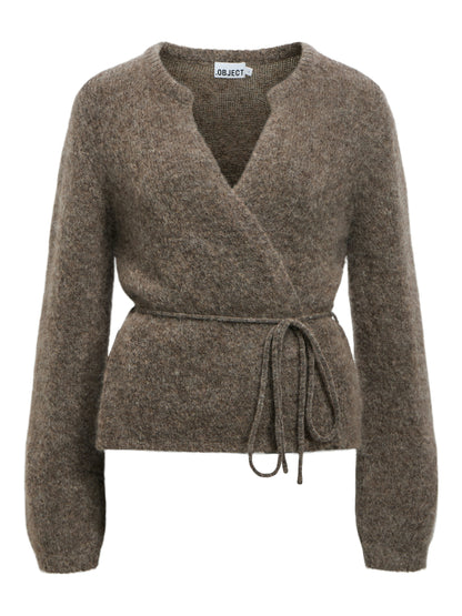 OBJNETE L/S RE TIE CARDIGAN