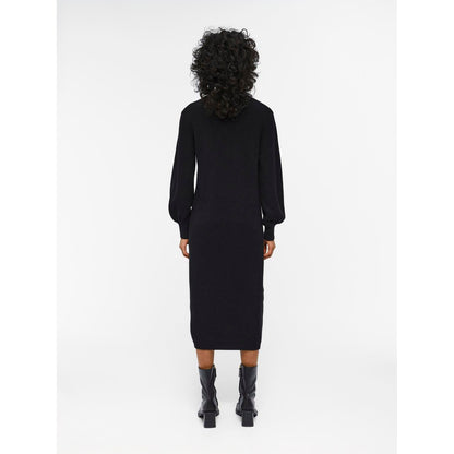 OBJMALENA L/S KNIT DRESS BLACK