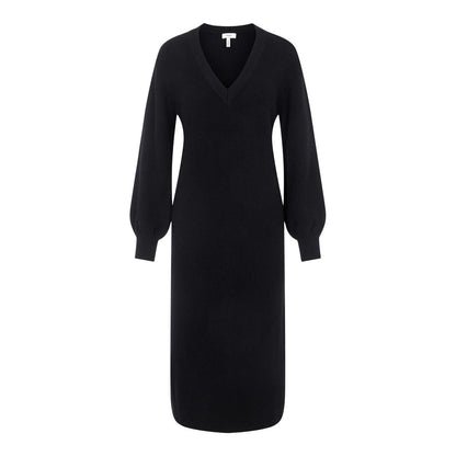 OBJMALENA L/S KNIT DRESS BLACK