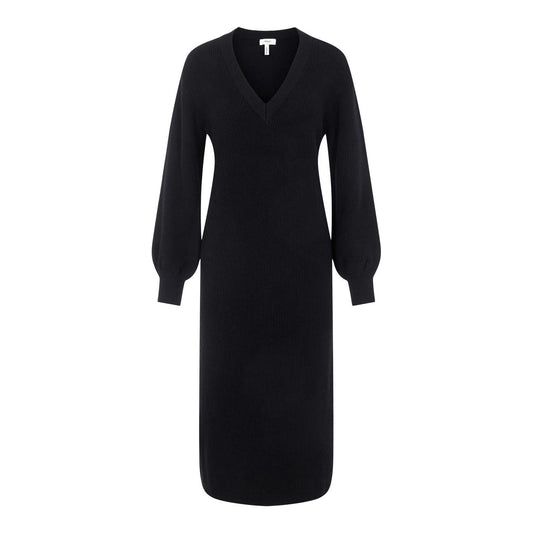 OBJMALENA L/S KNIT DRESS BLACK