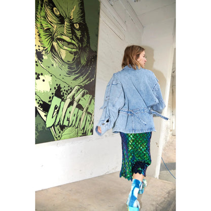 OVERSIZED DENIM JACKET - WASHED DENIM