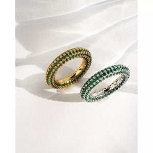 
                  
                    Ladda bild in galleri, LUV AJ Pave Amalfi Ring green-silver
                  
                