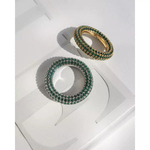 
                  
                    Ladda bild in galleri, LUV AJ Pave Amalfi Ring green-silver
                  
                