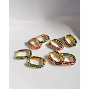 
                  
                    Ladda bild in galleri, LUV AJ Pave Chain Link Huggies pink-silver
                  
                