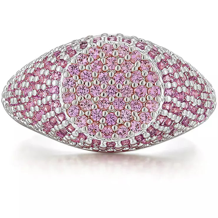 LUV AJ Pave Signet Ring pink-silver