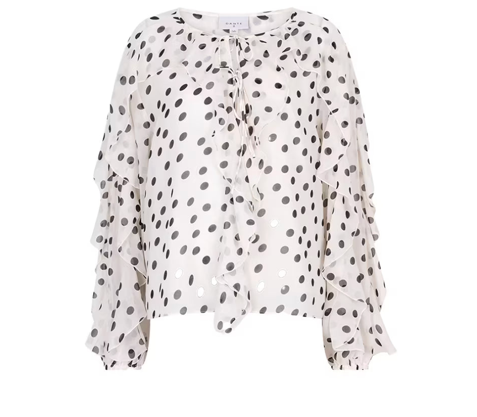 Merle volants top with dot print