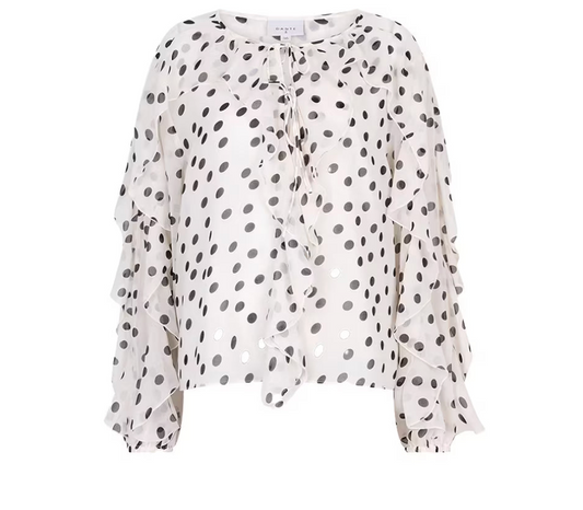 Merle volants top with dot print