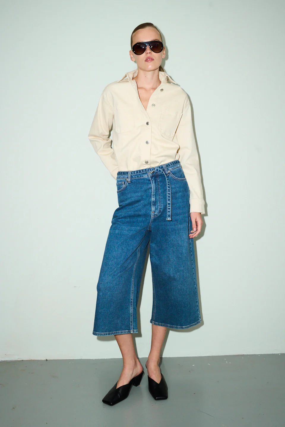 TRW-Angelika Culotte Jeans Wash Bright Riverside