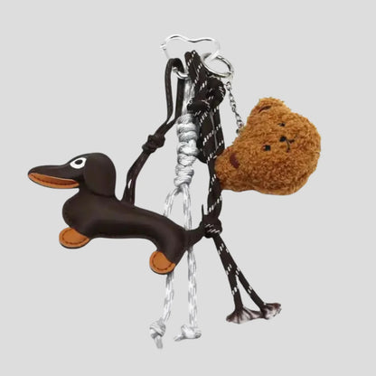 STICKY BESTIE, BAG CHARM SET - Brown