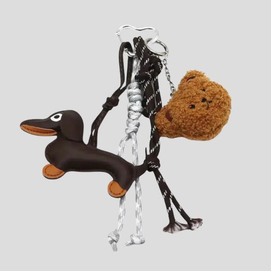 STICKY BESTIE, BAG CHARM SET - Brown