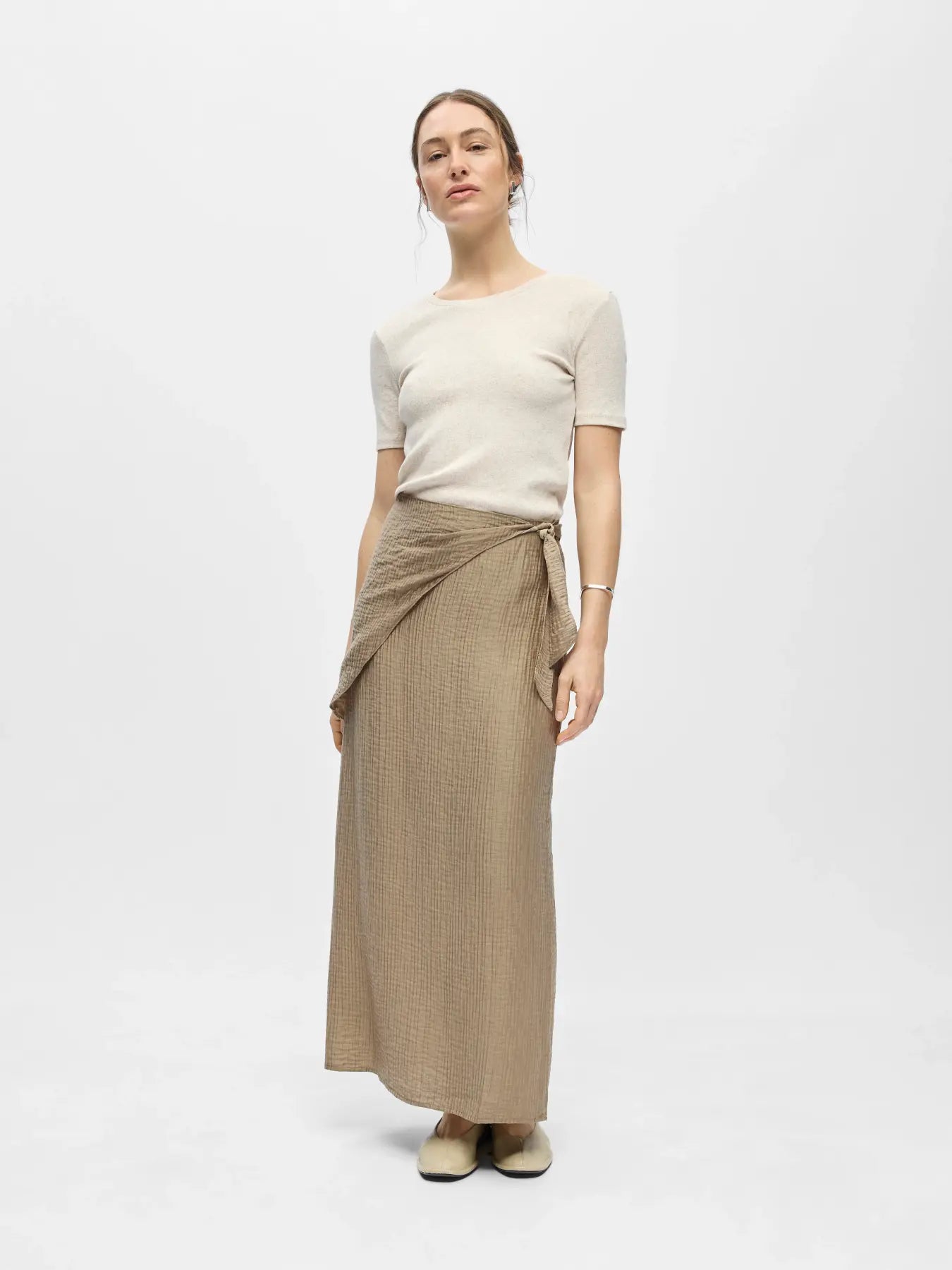 OBJSUNAY LAYERED LONG SKIRT