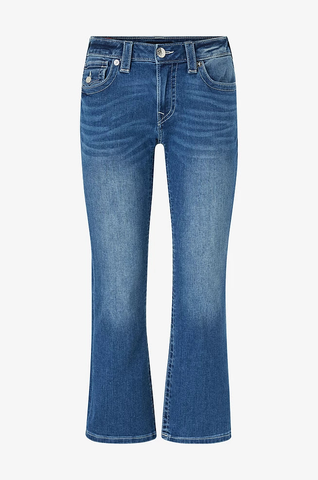 BECCA JEANS MID RISE KICK FLARE FLAP