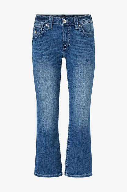 BECCA JEANS MID RISE KICK FLARE FLAP
