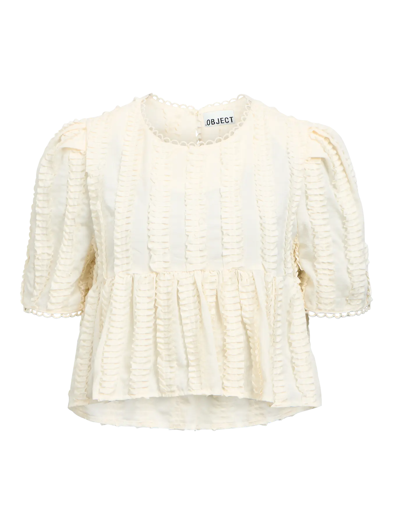 OBJGALE S/S RE FRILL TOP