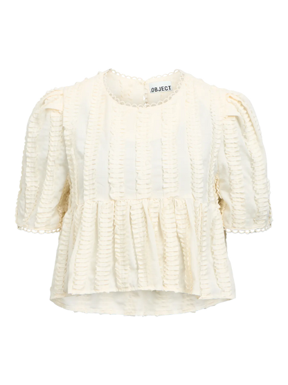 OBJGALE S/S RE FRILL TOP