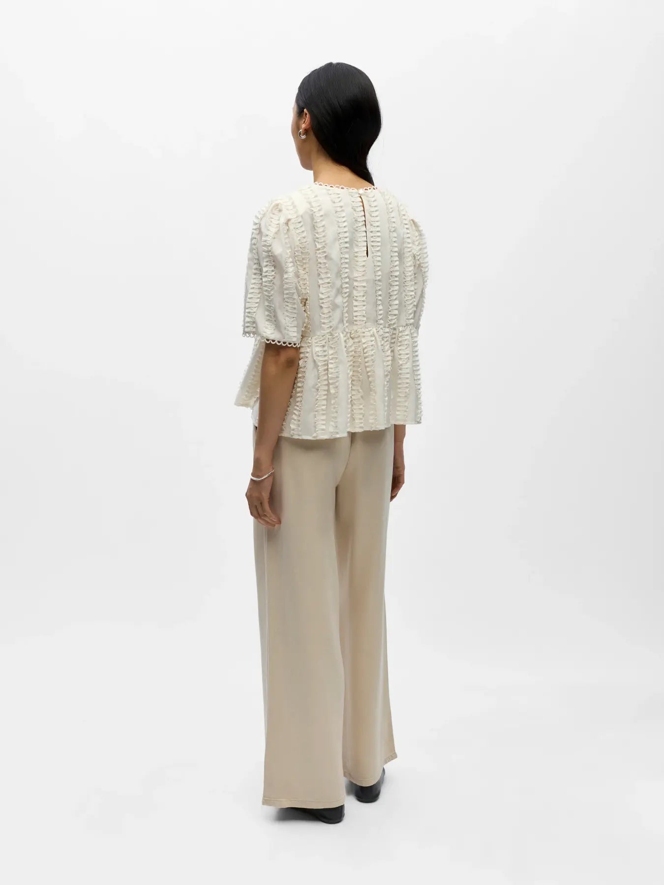 OBJGALE S/S RE FRILL TOP