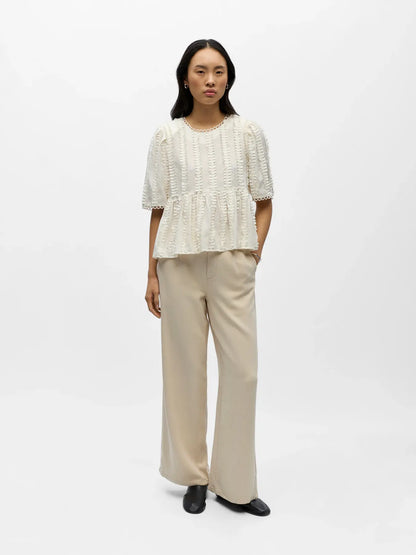 OBJGALE S/S RE FRILL TOP