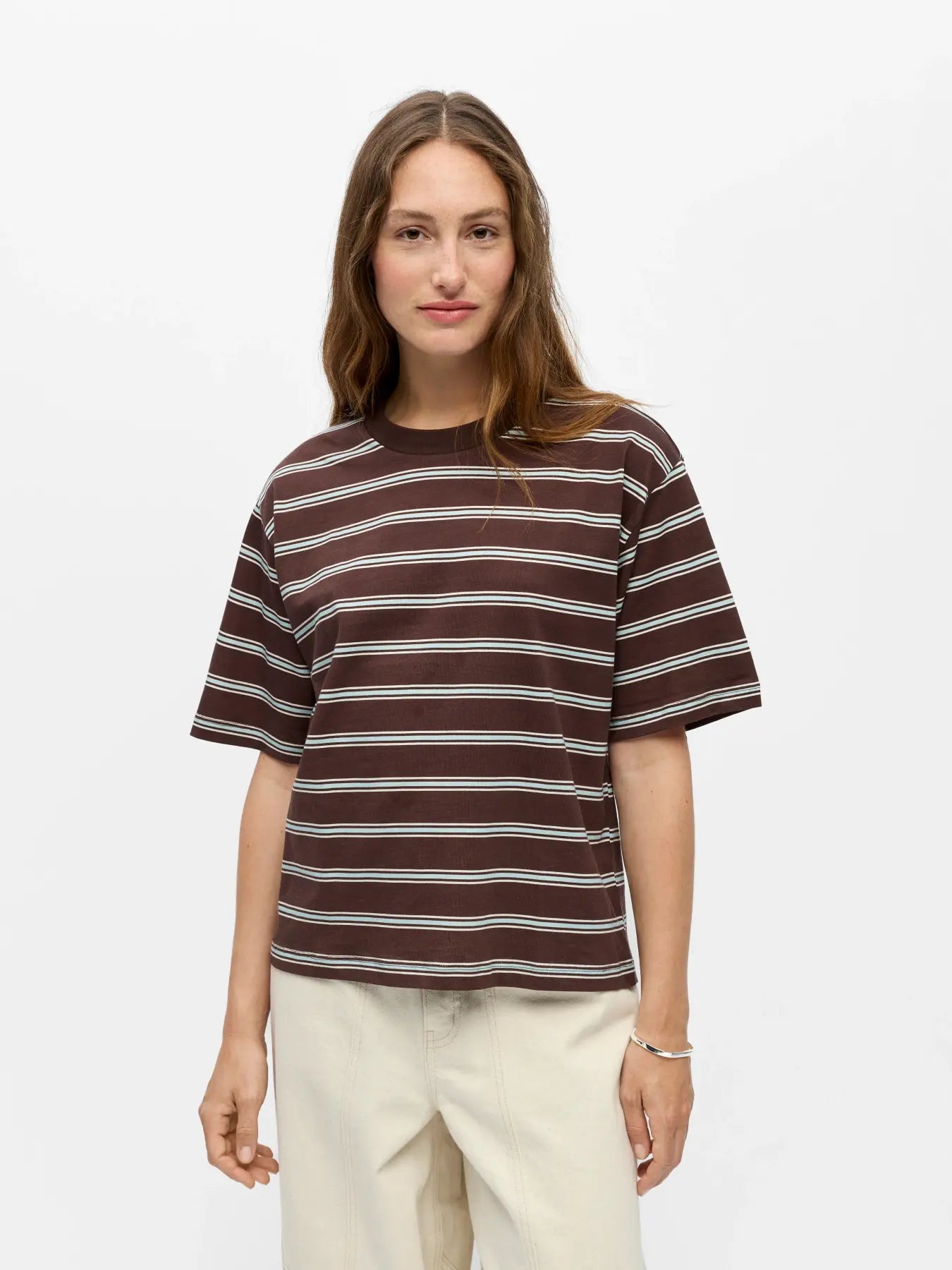 OBJGIMA S/S LO T-SHIRT seal brown