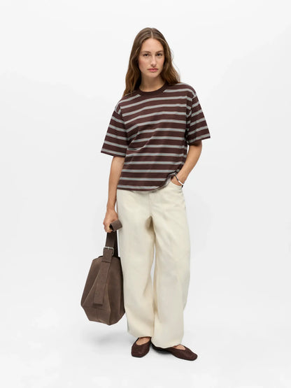 OBJGIMA S/S LO T-SHIRT seal brown