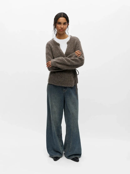 OBJNETE L/S RE TIE CARDIGAN