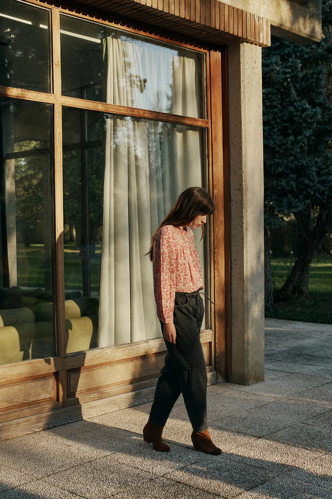Smocked embroidery shirt