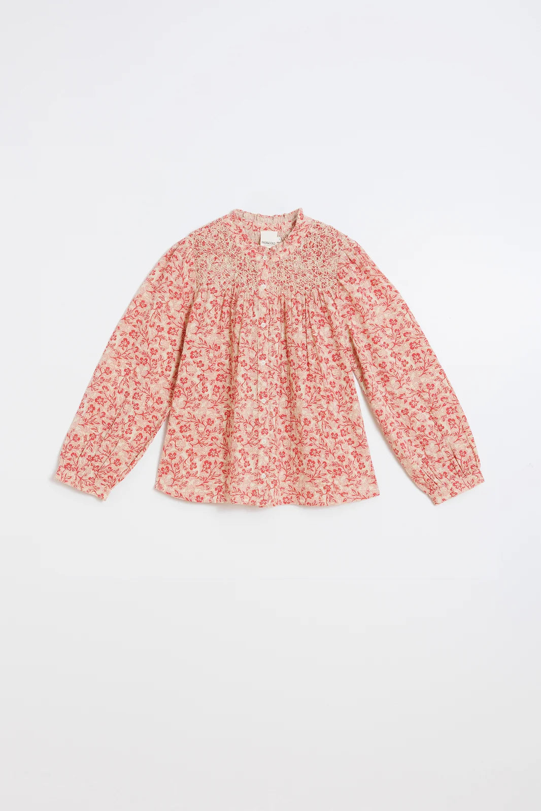 Smocked embroidery shirt