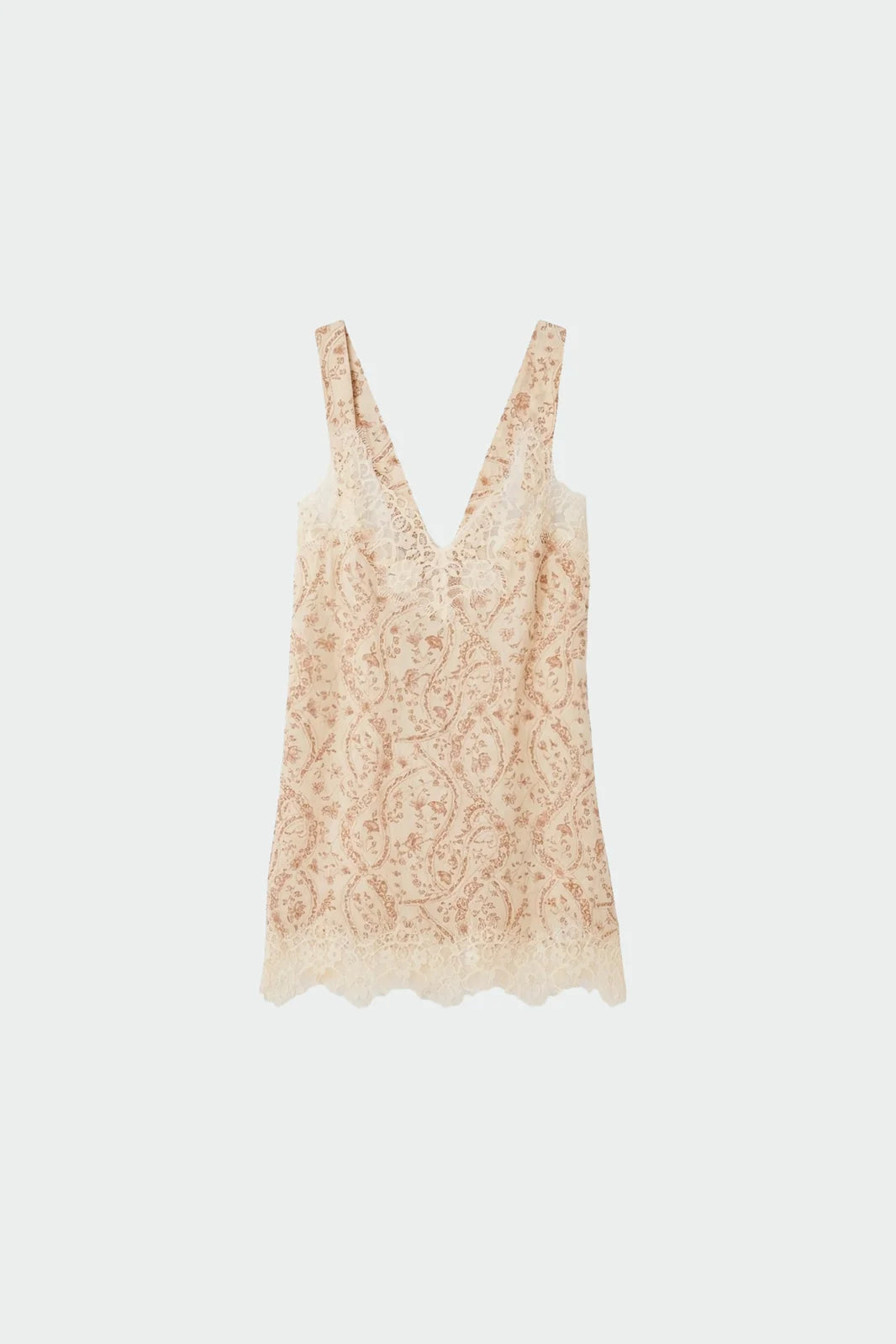 Vintage-print lingerie top