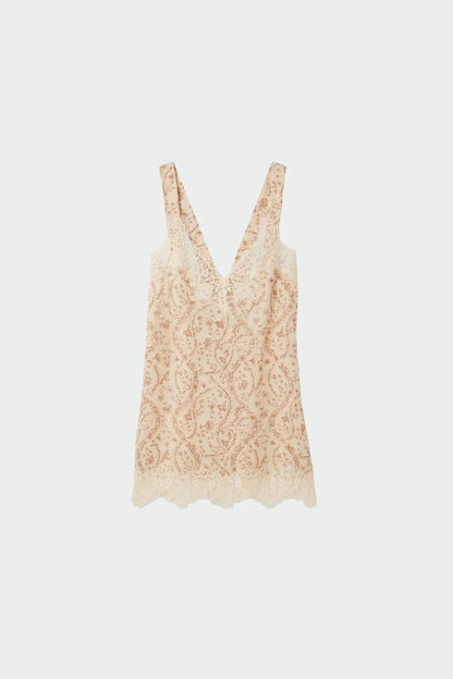 Vintage-print lingerie top