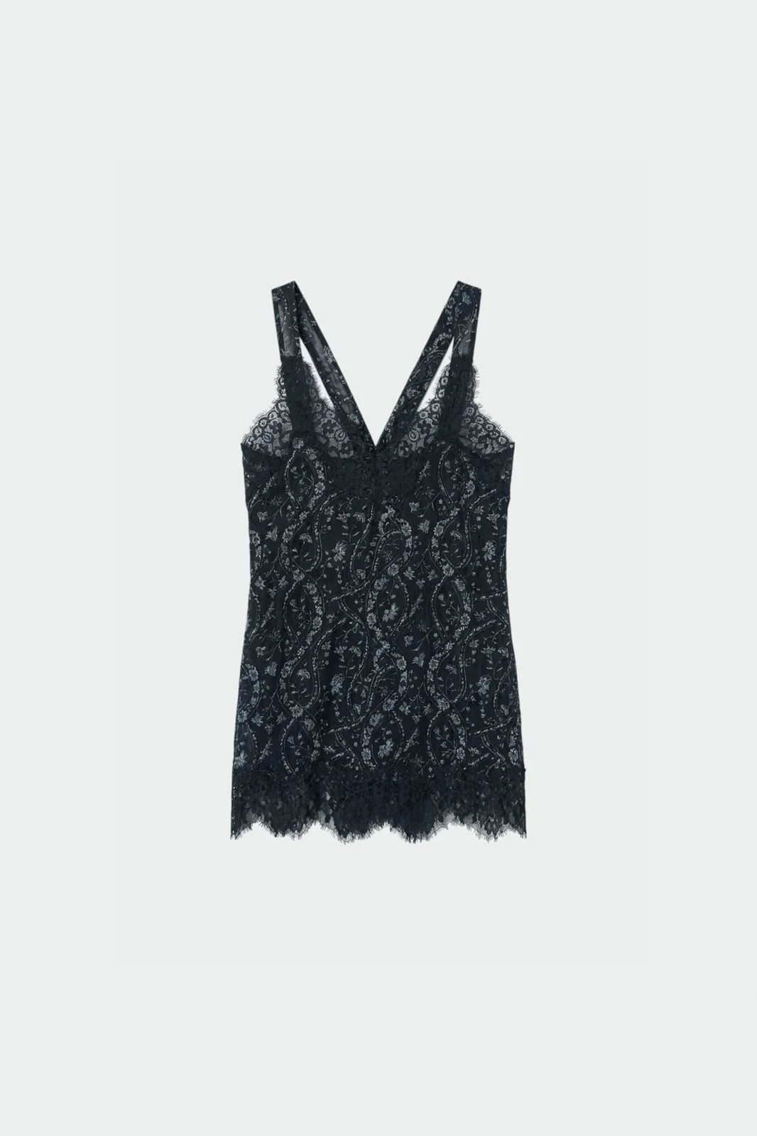 Vintage-print lingerie top marino