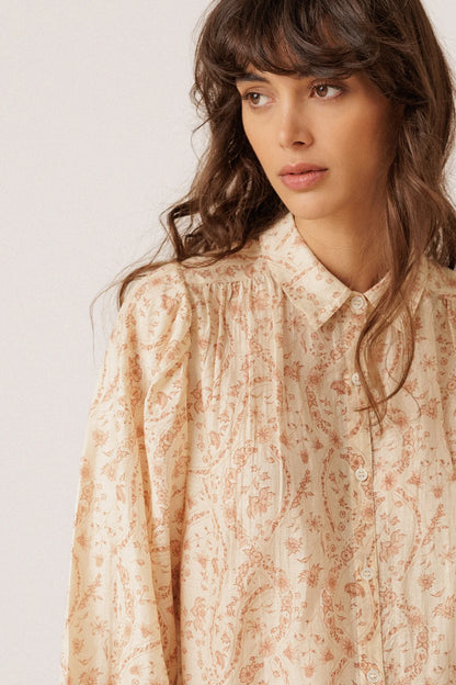Vintage-print shirt petalo