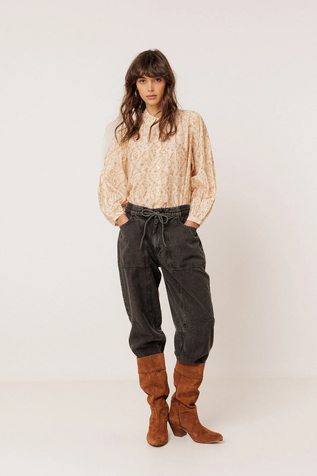 Vintage-print shirt petalo