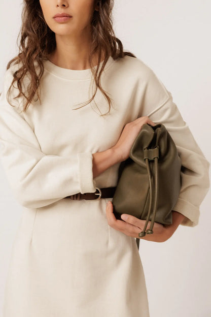 RUCHED-LEATHER BAG