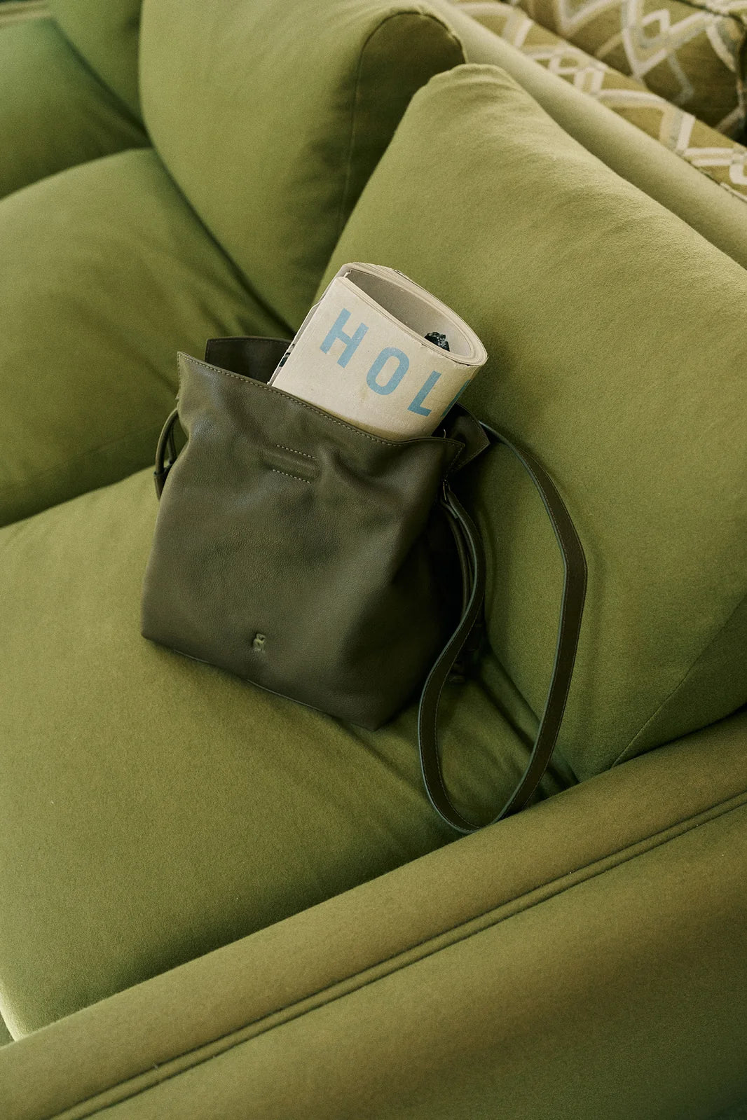 RUCHED-LEATHER BAG