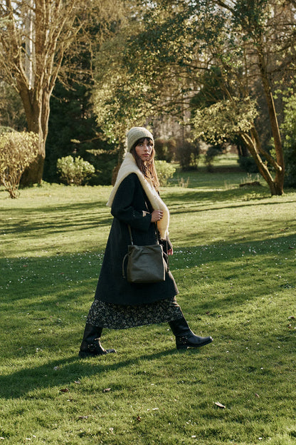 RUCHED-LEATHER BAG