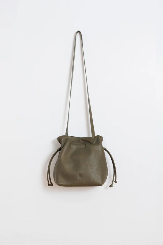 RUCHED-LEATHER BAG