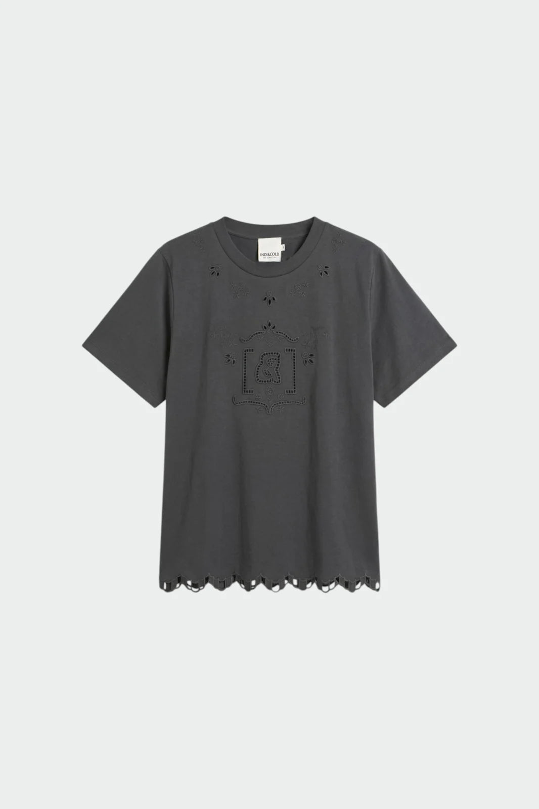 T-shirt monogram cutout carbón