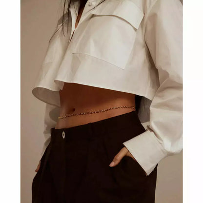 LUV AJ Violante Belly Chain gold