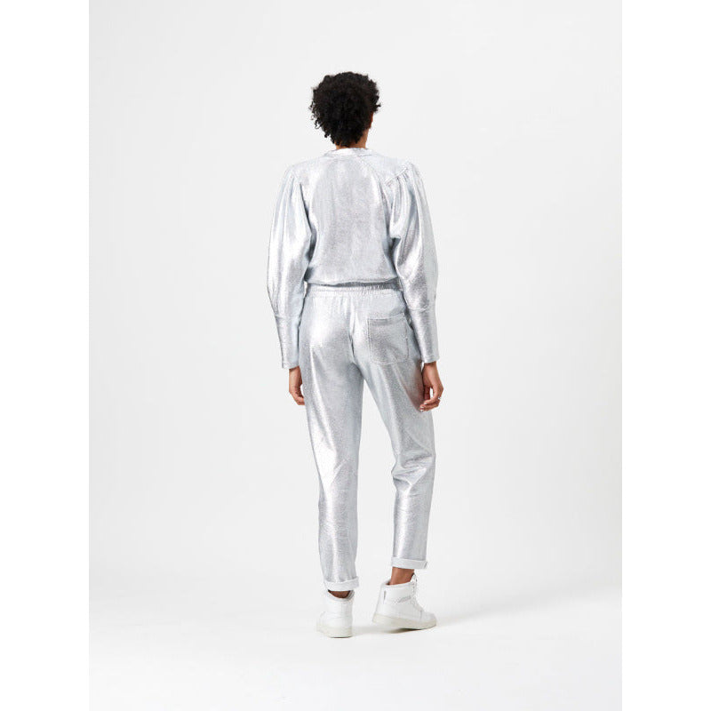 
                  
                    Ladda bild in galleri, Josh Foil Print Sweat Pants Silver
                  
                