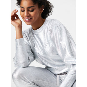 
                  
                    Ladda bild in galleri, Josh Foil Print Sweat Pants Silver
                  
                