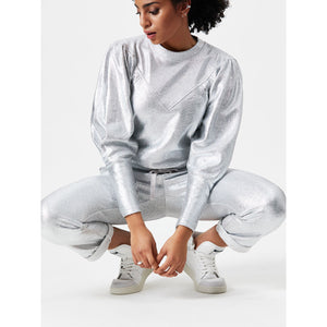
                  
                    Ladda bild in galleri, Josh Foil Print Sweat Pants Silver
                  
                