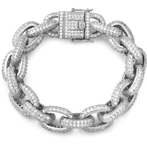 
                  
                    Ladda bild in galleri, OZZIE PAVE CHAIN BRACELET- SILVER
                  
                