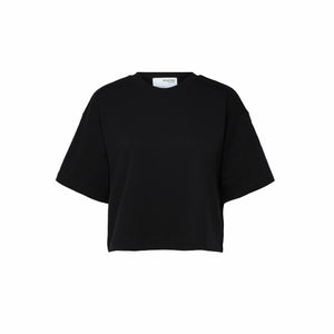 
                  
                    Ladda bild in galleri, SLFFRAME SS Oneck CROP TEE svart
                  
                