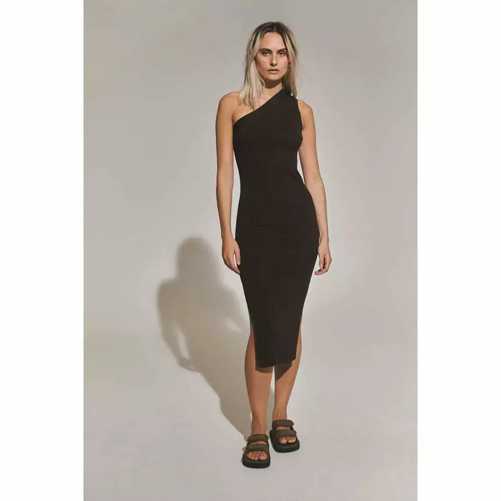 
                  
                    Ladda bild in galleri, NORR Sherry one-shoulder dress brun
                  
                