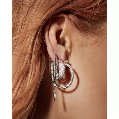 PAVE MINI DONUT HOOPS- SILVER