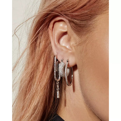 PAVE MINI DONUT HOOPS- SILVER